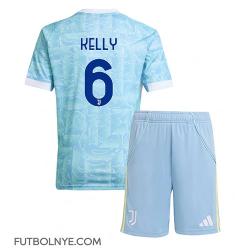 Camiseta Juventus Lloyd Kelly #6 Visitante Equipación para niños 2025-26 manga corta (+ pantalones cortos)